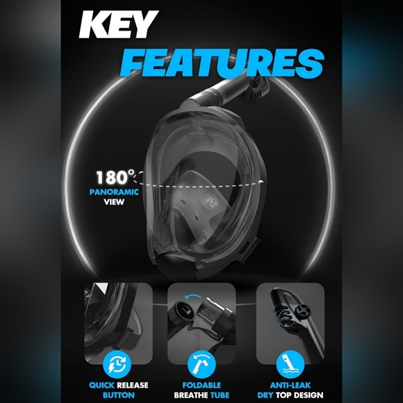 COZIA DESIGN Snorkeling Gear for Adults with Fins sz XL - Picture 5 of 8